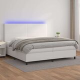  Box spring s madracem LED bijeli 200x200 cm umjetna koža Cijene
