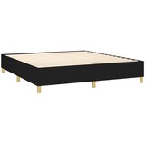  Box spring postelja z vzmetnico LED črna 160x200 cm blago, (20790375) | Shoptok.si