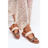 Boto Flat Women Sandals With Beads Leopard Beige Virona | ePonuda.com