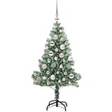 vidaXL Umjetno Božićno Drvo s Snježnim Flokom i LED Svjetlom 120 cm | shoptok.hr