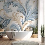  Foto tapeta - Baroque Ornaments in Light Cream-Blue Hues 500x350 Vodootporna | shoptok.hr