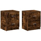  Noćni ormarići 2 kom s 2 ladice dimljeni hrast 40x36x50 cm | shoptok.hr