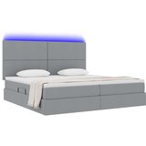  Krevet S LED lampica Svijetlo siva 200 x 200 cm tkanina | shoptok.hr