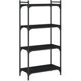  Regal za knjige s 4 razine crni 60x30x120 cm konstruirano drvo | shoptok.hr