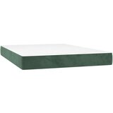 vidaXL Box spring postelja z vzmetnico LED tem. zelena 140x1 | Shoptok.si