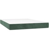 vidaXL Krevet box spring s madracem LED tamnozeleni 140x190 cm baršun | shoptok.hr
