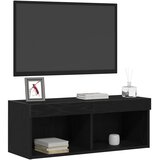  Set TV komoda s LED svjetlima 2 pcs Crni hrast 80 x 30 x 30 cm | shoptok.hr