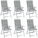  Jastuci za stolice 6 kom svjetlosivi 120 x 50 x 4 cm od tkanine | shoptok.hr
