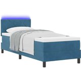  LED Box Spring Krevet s madracem Tamno plava 80 x 200 cm Baršun | shoptok.hr