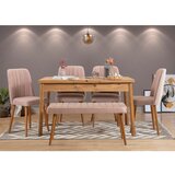  Set trpezarijski sto, 4 trpezarijske stolice i klupa Santiago Atlantic Beige Cijene