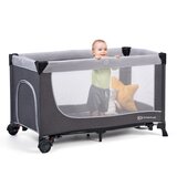 Kinderkraft putni krevetić LEODY, siva | shoptok.hr