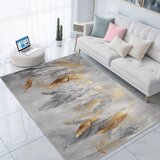 Mila Home Sivi/u zlatnoj boji perivi tepih 120x180 cm Golden Feathers – | shoptok.hr