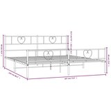 Metalni okvir kreveta uzglavlje i podnožje crni 183x213 cm | shoptok.hr