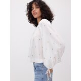 Reserved Pamučna bluza s vezom - krem | shoptok.hr