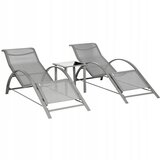Modern Home Set od 2 ležaljke za baštu sa stolom Gray | ePonuda.com