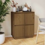  Komoda smeđa boja meda 60 x 34 x 75 cm od masivne borovine | shoptok.hr