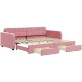  Dnevni krevet na razvlačenje ružičasti 90 x 200 cm baršunasti | shoptok.hr