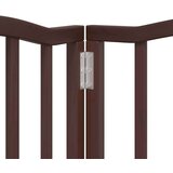 vidaXL Ograda za pse z vrati zložljiva 15 panelov rjava 750 cm les | Shoptok.si