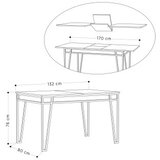 Hanah home Trpezarijski sto Pal 132x76x80cm Antracit | Eponuda.ba
