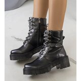 Gemre Black ankle boots with decorative lacing Hildel | Shoptok.si