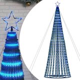 vidaXL Osvetljena novoletna jelka stožec 1028 LED modra 403 cm | Shoptok.si