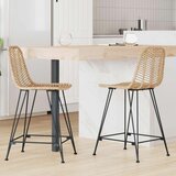  Barski stol 2 pcs Naravna 44,5 x 54,5 x 97,5 cm Ratan in železo, (5000092569) | Shoptok.si