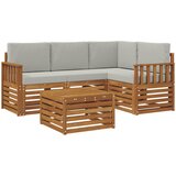  Set vanjskih sofa 5 kom. Prirodna i svijetlo siva Poliester | shoptok.hr