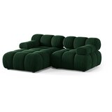 Micadoni Temno zelena žametna kotna sedežna garnitura (levi kot/z ležalnikom) Bellis – | Shoptok.si