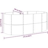 vidaXL Vrtna sadilica od čelika obloženog prahom 175x100x68 cm siva | shoptok.hr