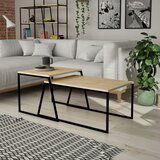  Pal Orta Sehpa - Oak OakBlack Coffee Table Set Cene