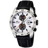 Lotus muški chronograph belo crni srebrni sportski ručni sat sa crnim kožnim kaišem 601406 | ePonuda.com