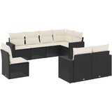  8-dijelni set vrtnih sofa od poliratana s jastucima crni | shoptok.hr