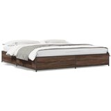  Okvir za krevet smeđi hrast 200x200cm konstruirano drvo i metal | shoptok.hr