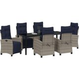  Vrtni set za objed s jastukom 7 pcs Siva poliratan | shoptok.hr