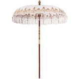 vidaXL Senčnik Krem 180-190 cm Bombažne tkanine & Les & Bambus | Shoptok.si