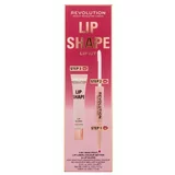 Revolution Lip Shape Nijansa rose pink Set sjajilo za usne Lip Shape Lip Gloss 9 ml + olovka za usne i fiksator šminke 2 In 1 Lip Liner & Color Setter 1,7 ml