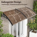 Vrt Nadstrešnica za ulazna vrata 199 x 99 cm, aluminijski krov, pentagonalni luk, nadstrešnica za ulazna vrata, boja kave | shoptok.hr