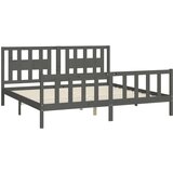  Za krevet s uzglavljem sivi masivna borovina 200 x 200 cm | shoptok.hr