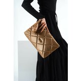 Capone Outfitters Clutch - Gold - Diamond pattern Cene'.'