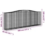  Lučne gabionske košare 15kom 400x50x140/160cm pocinčano željezo | shoptok.hr