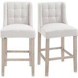 HOMCOM barski stol platneni otip poliester, kavčuk les 47Š x 50G x 101V cm Bež, (5000242654) Cene