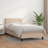 The Living Store Box spring postelja z vzmetnico kapučino 100x200cm umetno usnje - Box Spring Postelja, (21512455) Cene