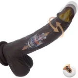 Realistic Thrusting & Rotating Dildo Vibrator with Suction Cup 8.5" Brown