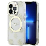 Futrola za iPhone 14 Pro IML GLITTER PEONY GOLD TRANSPARENT MagSafe