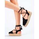 SHELOVET Black espadrilles on the boho platform cene