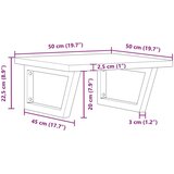  Zidna polica za Lavabo - Umivaonik od čelika i masivne bukovine - Smeđa i bijela 50 x 50 x 2.5 cm 1 Trapez | shoptok.hr