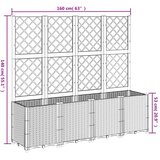  Vrtna sadilica s rešetkom svjetlosiva 160 x 40 x 140 cm PP | Eponuda.ba