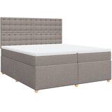 Krevet s oprugama i madracem smeđesivi 200x200 cm od tkanine | shoptok.hr