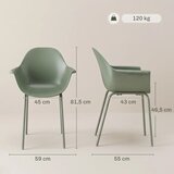  Vrtne stolice set od 4 komada s naslonom/naslonima za ruke otporne na vremenske uvjete do 120 kg plastika/metal zelene | shoptok.hr