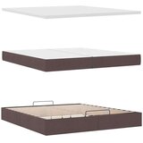 vidaXL Otomanski posteljni okvir z vzmetnico temno rjava 200x200 cm, (21670758) | Shoptok.si